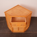 Meuble d'angle en rotin vintage