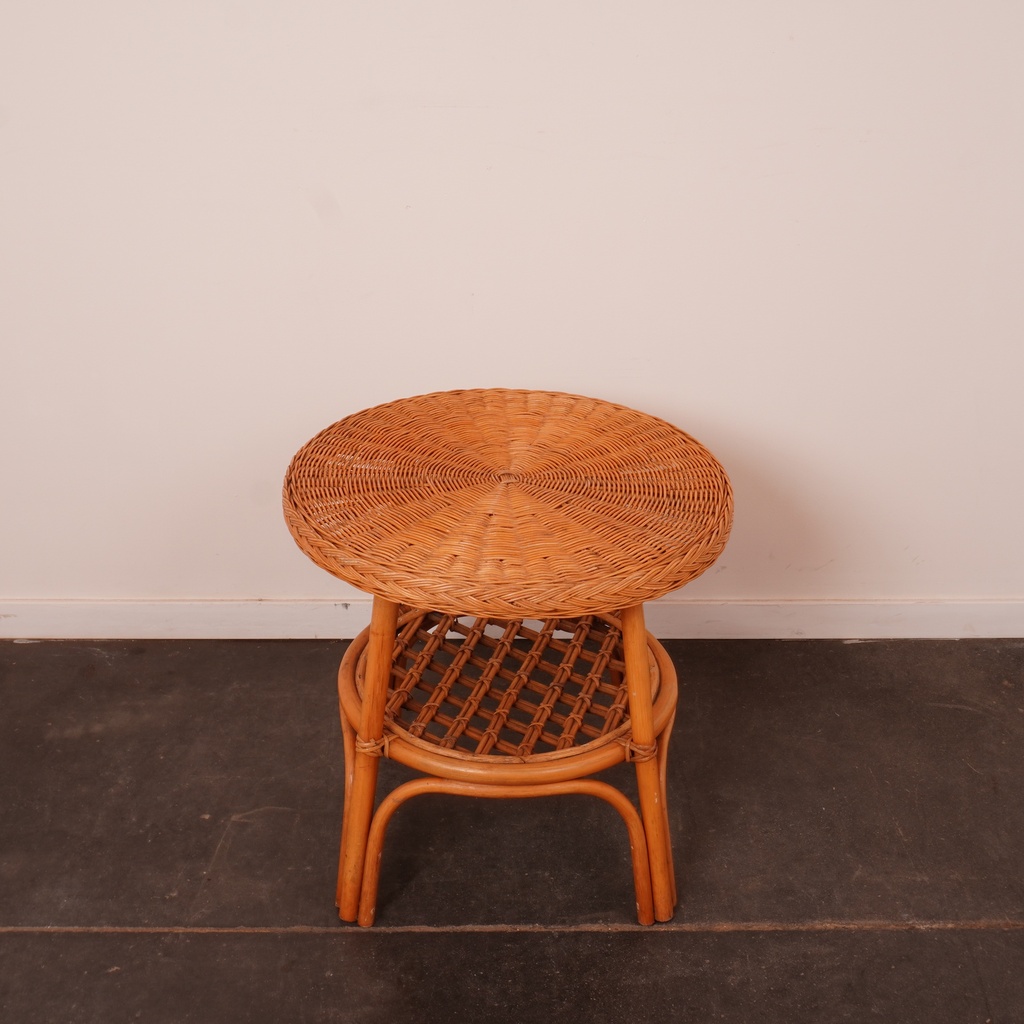 Table basse rotin vintage