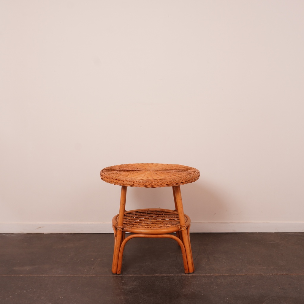 Table basse rotin vintage