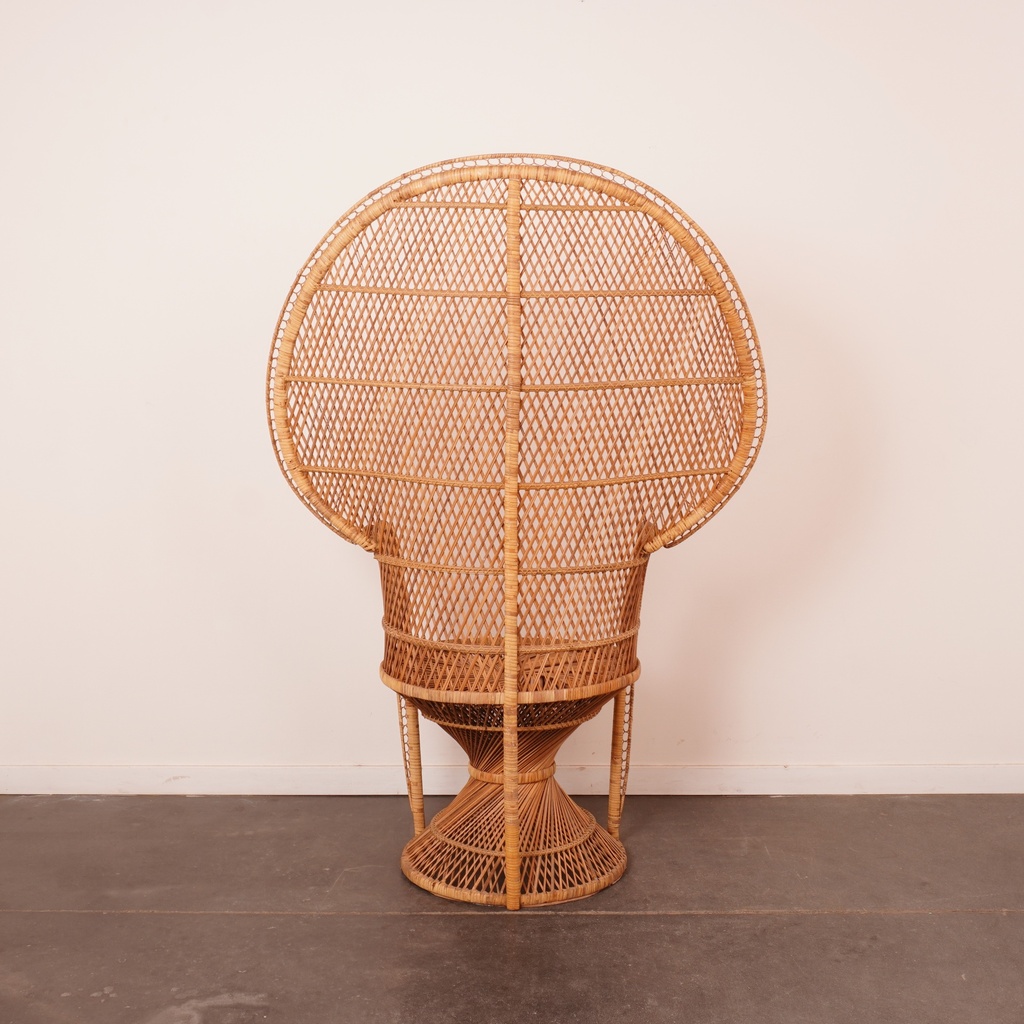 Fauteuil rotin "Peacock" vintage