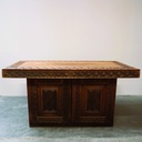 Ilot/bureau en bois sculpté