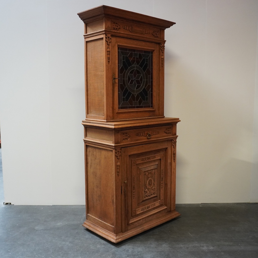 Meuble bois sculpté aérogommé