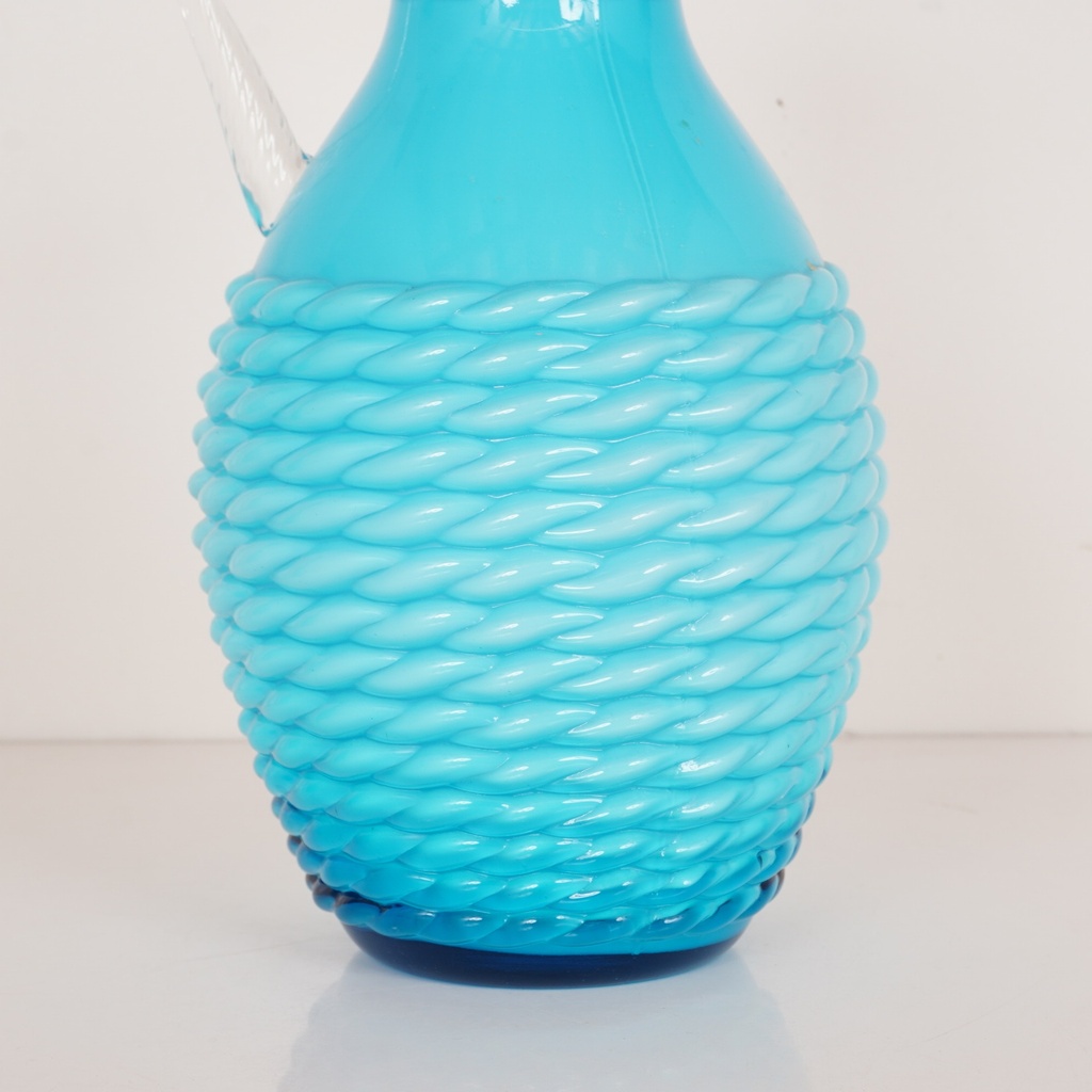 Vase en verre opalin bleu "Opalina Fiorentina" années 60 - SU0068