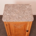Table de nuit en bois aérogommé/marbre