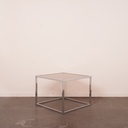 Paire table basse verre/métal