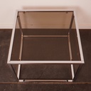 Paire table basse verre/métal