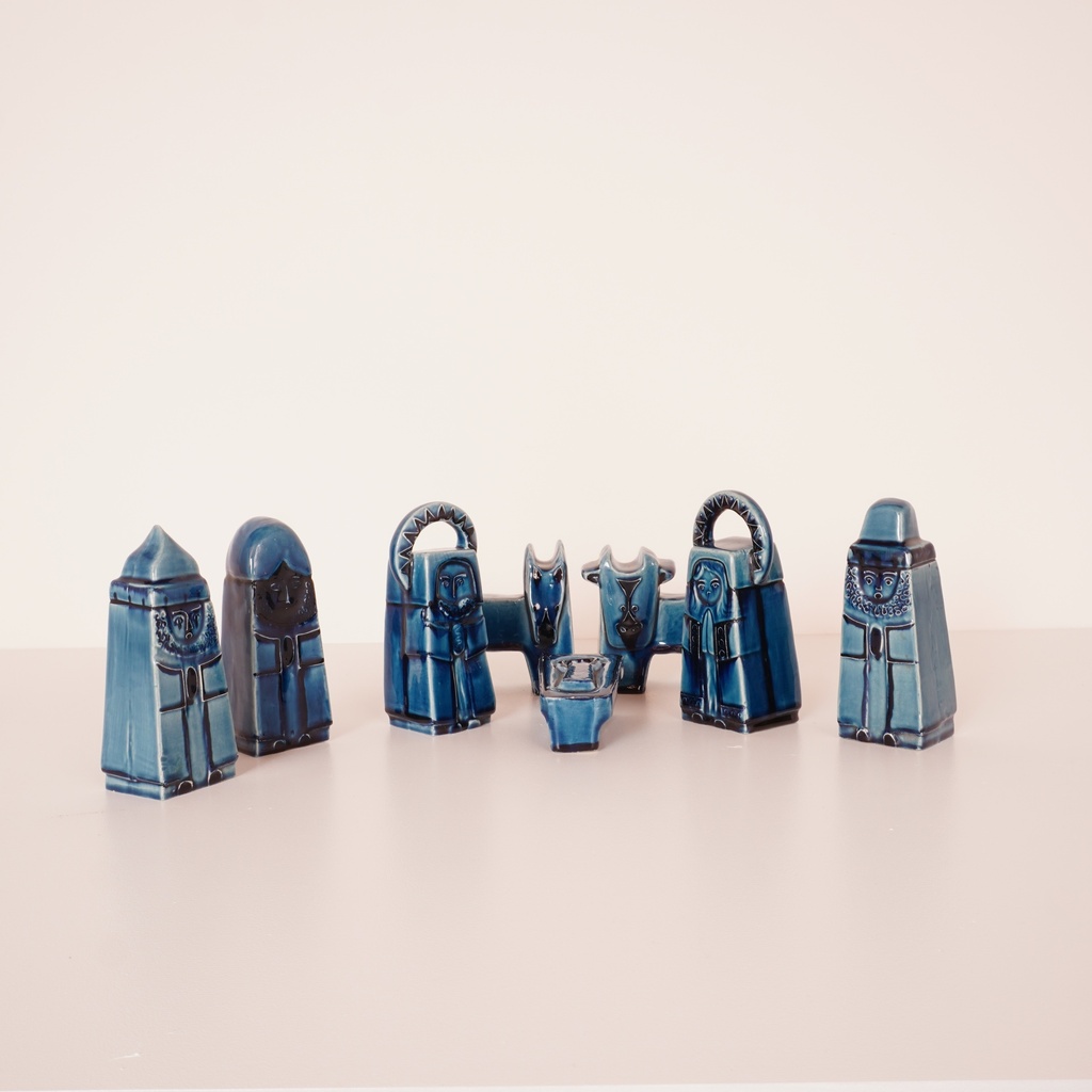 Crèche de Noël miniature en céramique