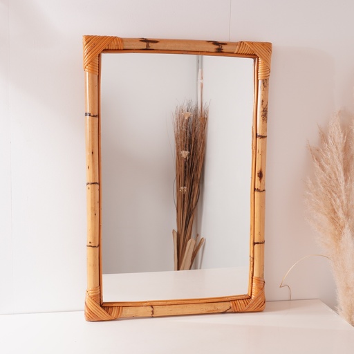 [SU0725] Miroir bambou vintage