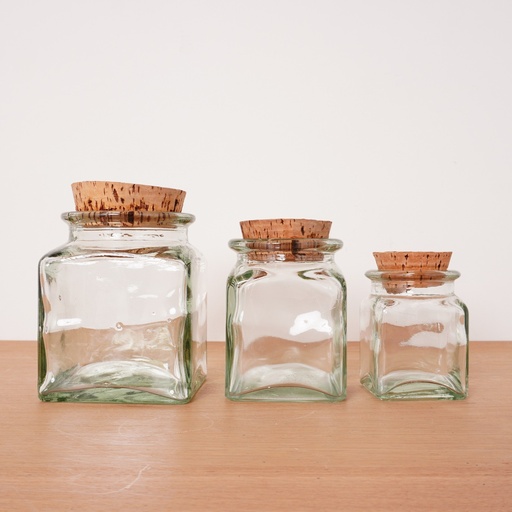 [SU0739] Série de 3 bocaux verre vintage