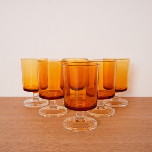 [SU0766] Set de 6 verres LUMINARC ambré