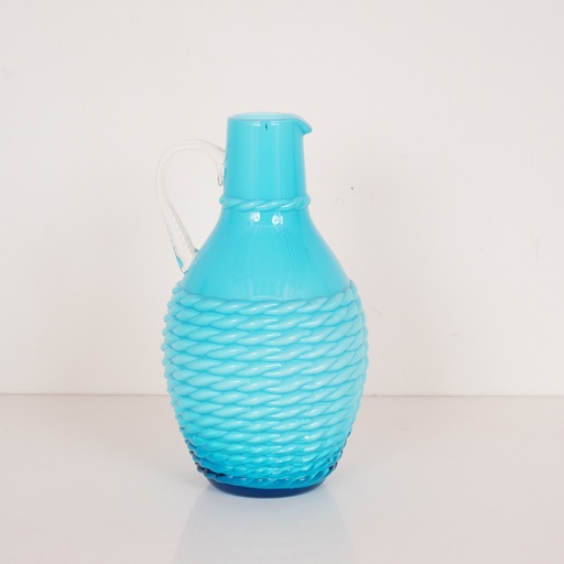 [SU0068] Vase en verre opalin bleu "Opalina Fiorentina" années 60 - SU0068