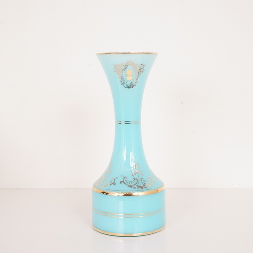 [SU0365] Vase opaline bleu