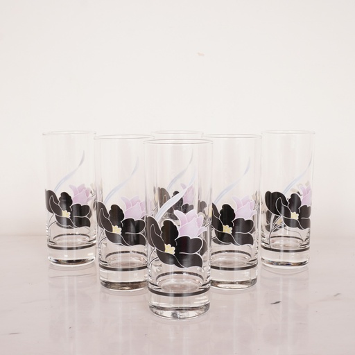 [SU0386] 6 verres Arcoroc motif Anaïs