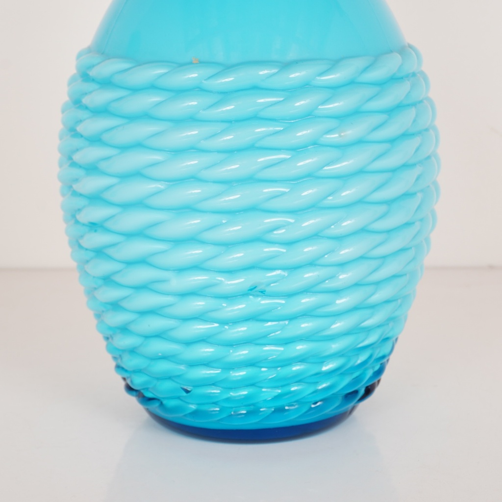 Vase en verre opalin bleu "Opalina Fiorentina" années 60 - SU0068