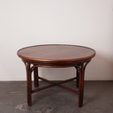 Table ronde bambou/bois vintage