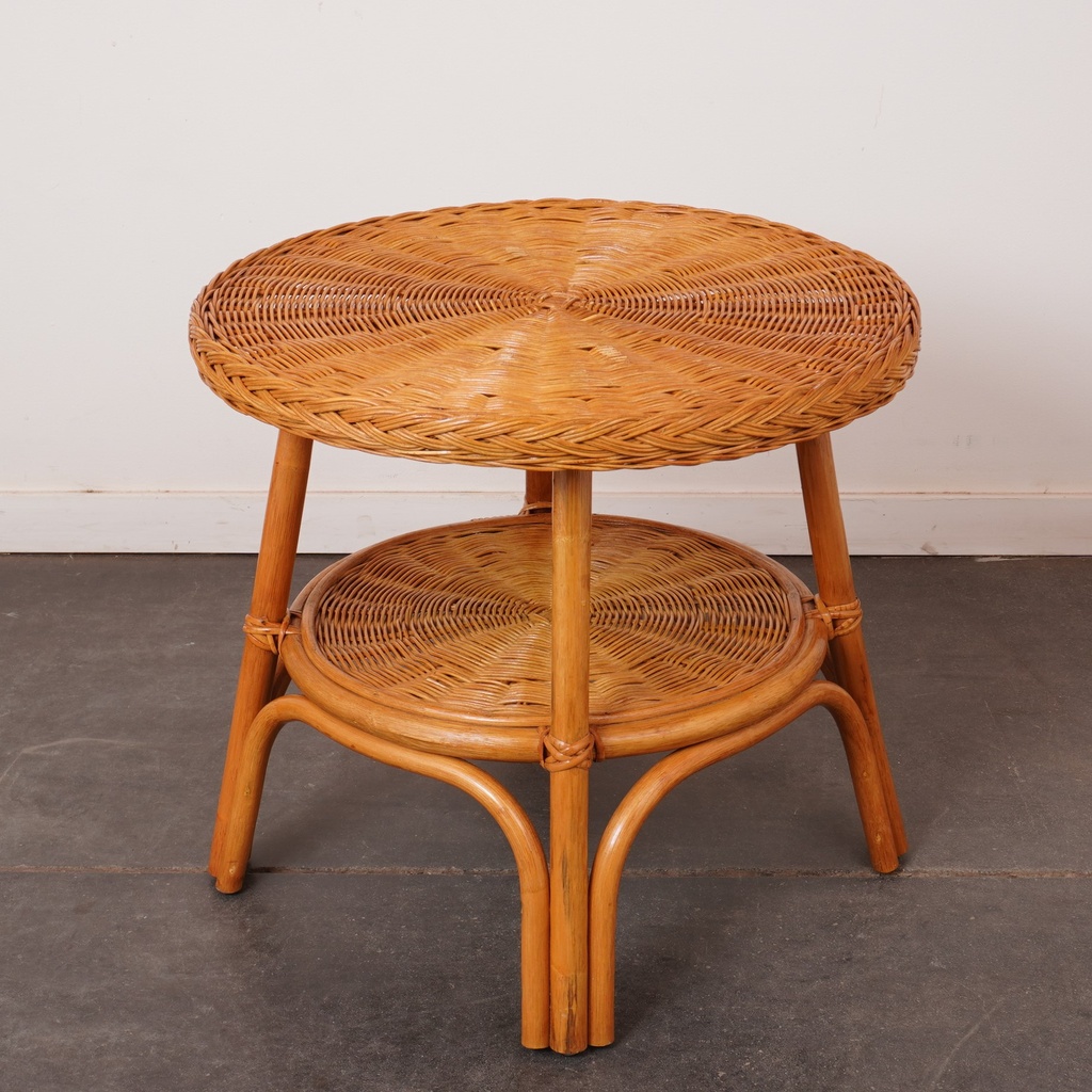 Table basse rotin vintage