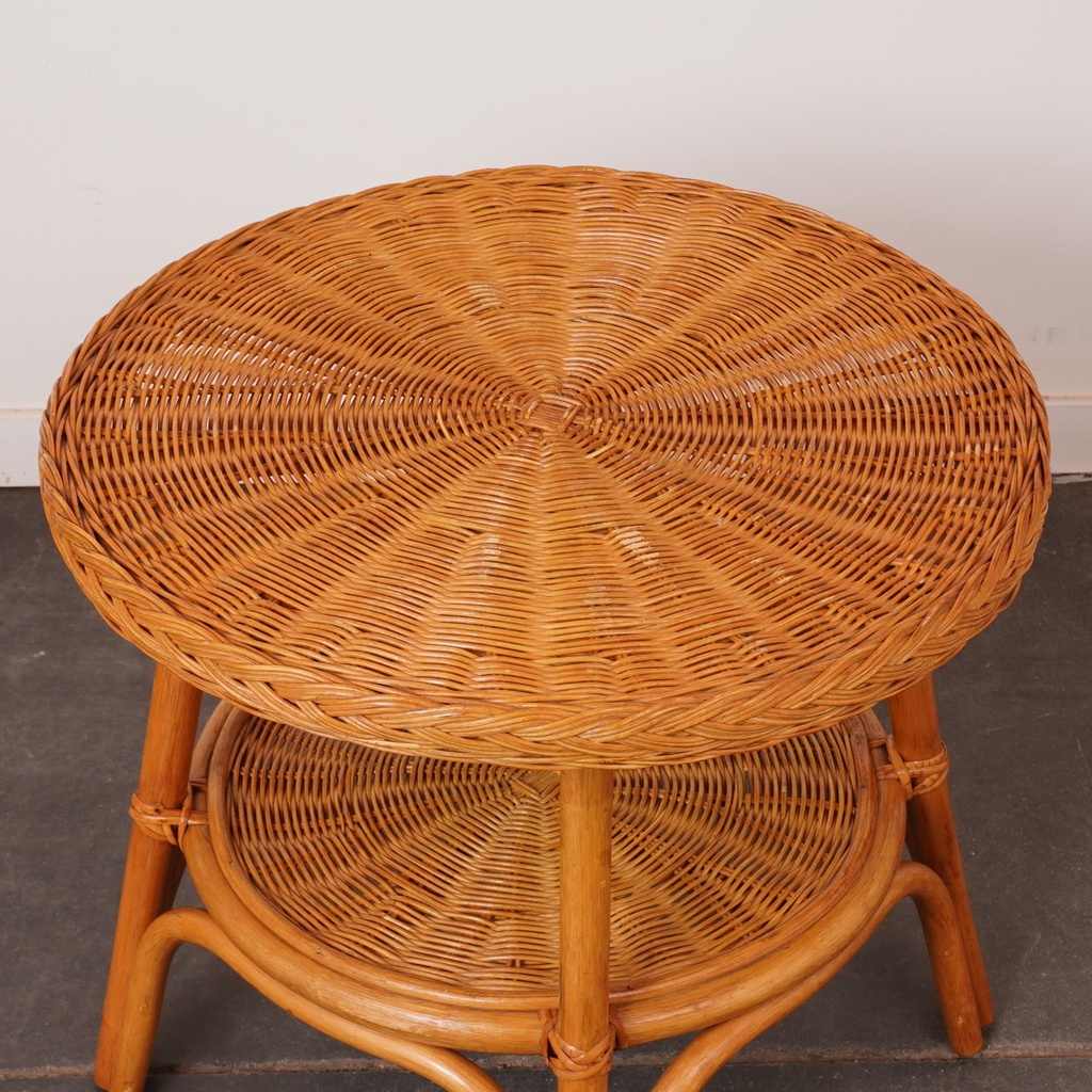 Table basse rotin vintage