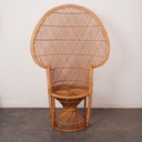 Fauteuil rotin "Peacock" vintage