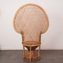 Fauteuil rotin "Peacock" vintage