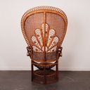 Fauteuil rotin "Peacock" vintage