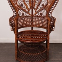Fauteuil rotin "Peacock" vintage