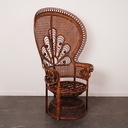 Fauteuil rotin "Peacock" vintage