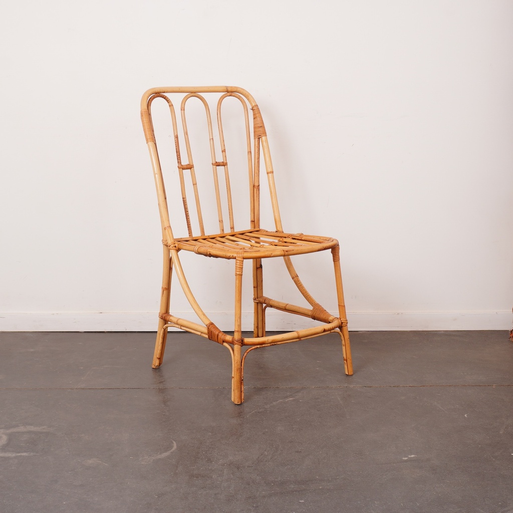 Série de 4 chaises en rotin vintage
