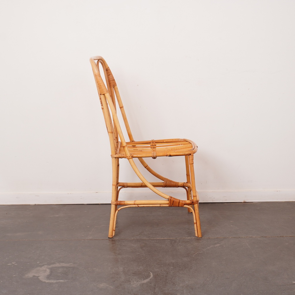 Série de 4 chaises en rotin vintage