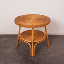 Table basse en rotin vintage