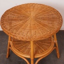 Table basse en rotin vintage