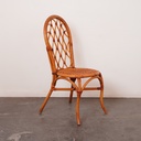 Série de 4 chaises bambou vintage