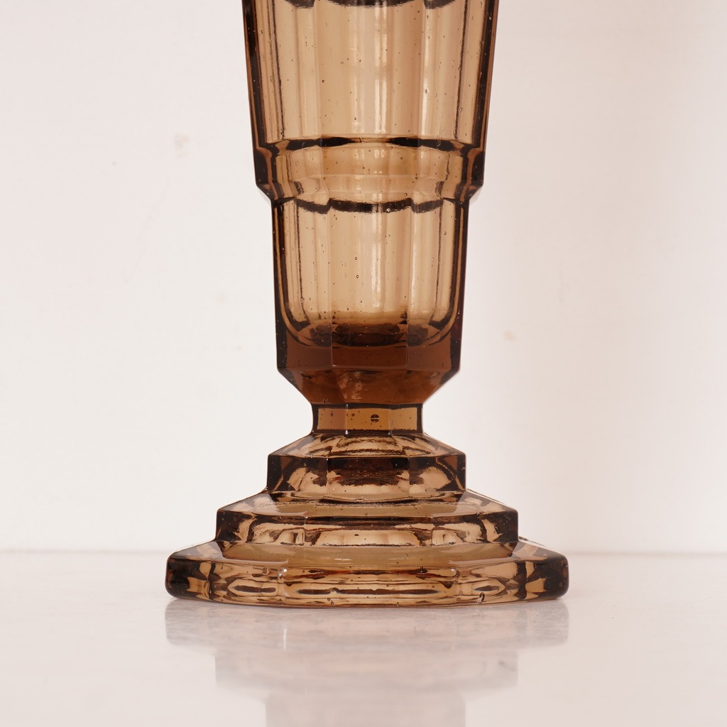 Paire de vases en verre fumé vintage