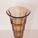 Paire de vases en verre fumé vintage