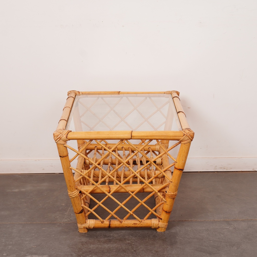 Table basse rotin vintage