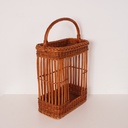 Panier à bouteilles rotin vintage