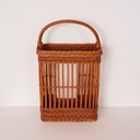 Panier à bouteilles rotin vintage