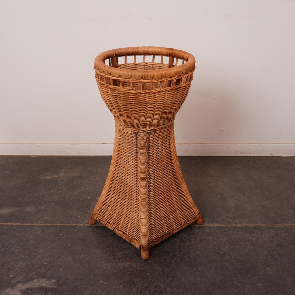 Porte plante osier vintage
