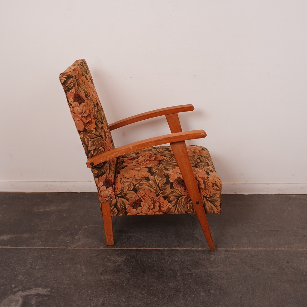 Fauteuil en tissu vintage