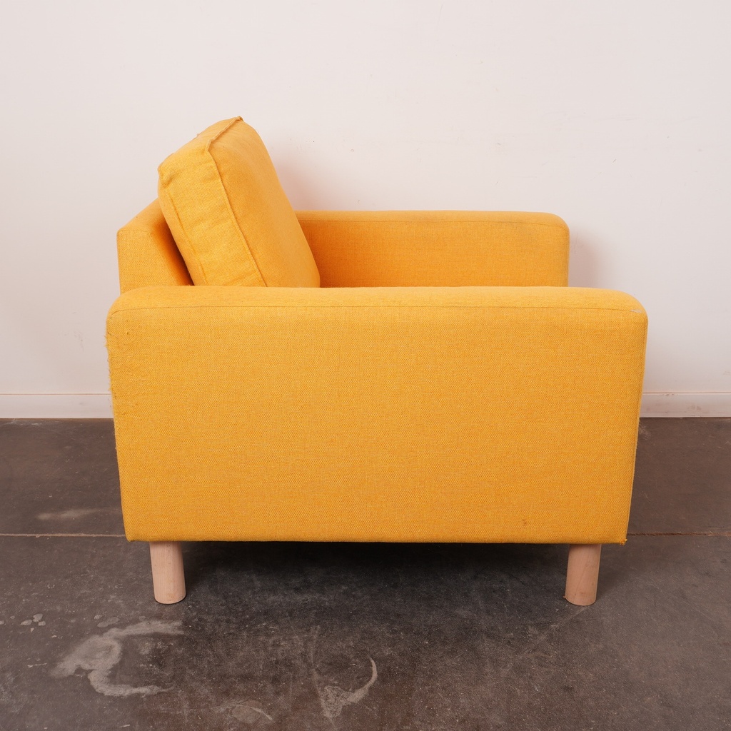 Fauteuil en tissu jaune
