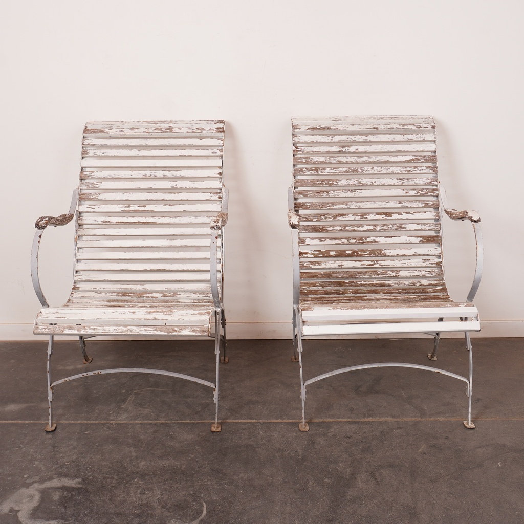 Paire fauteuils de jardin