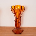 Paire de vase verre ambré vintage