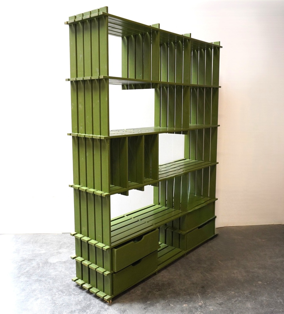 Meuble étagère bois peint