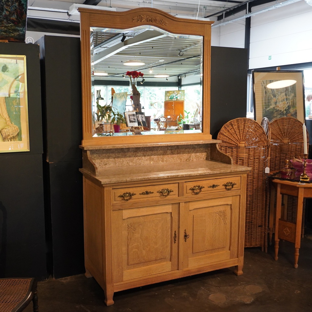 Meuble de toilette bois aérogommé