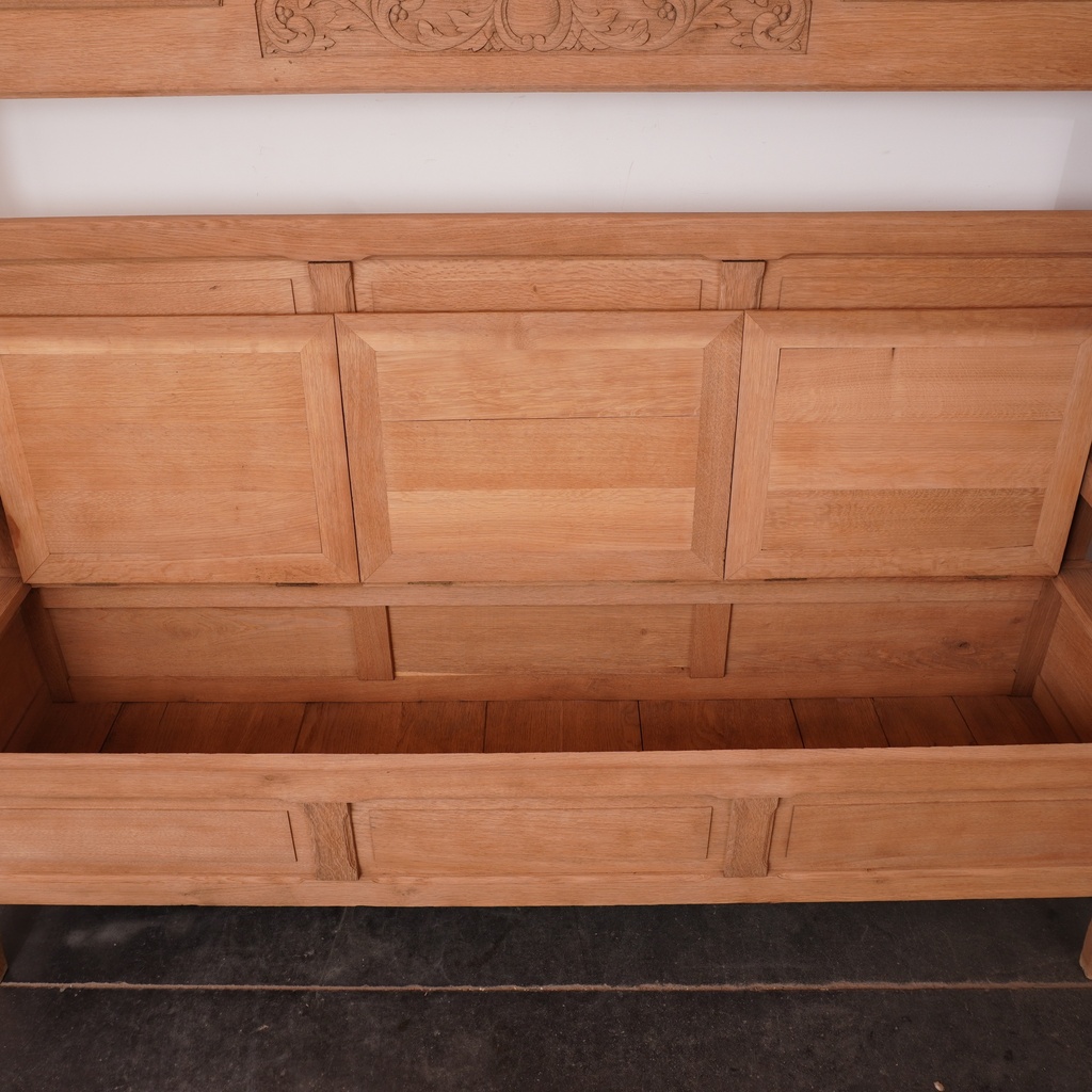 Banc coffre bois aérogommé