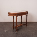 Console demi lune bois/marbre