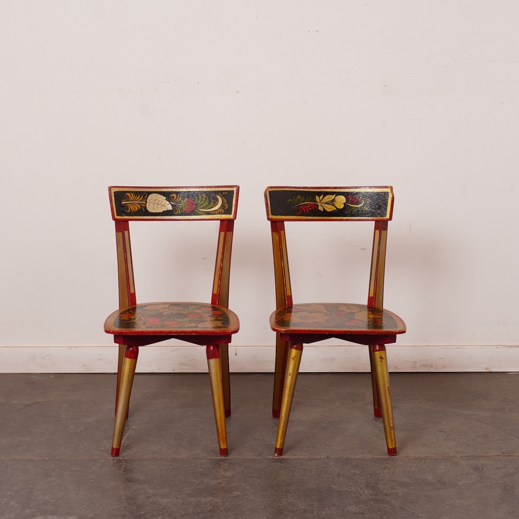 Paire de chaises Khokhloma vintage