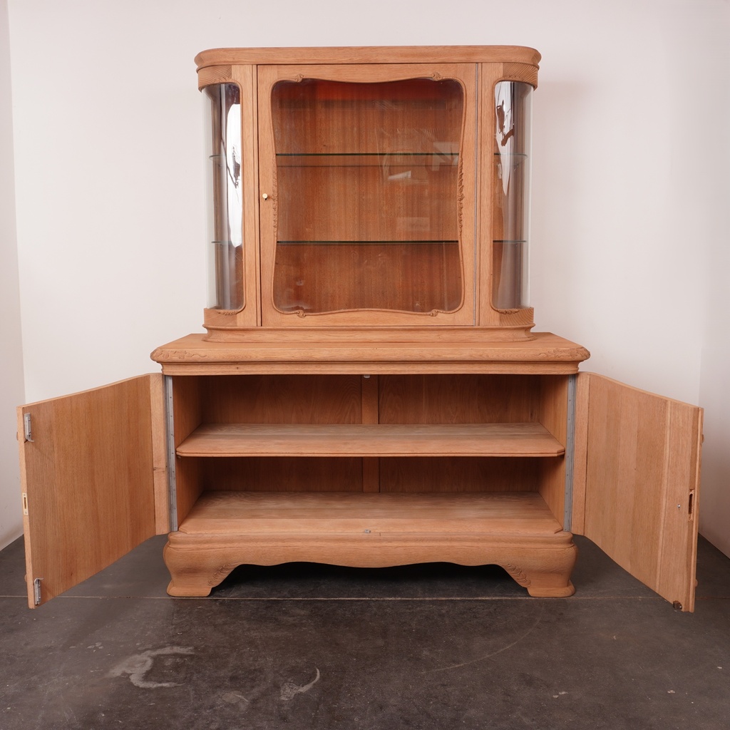 Meuble vitrine bois aérogommé