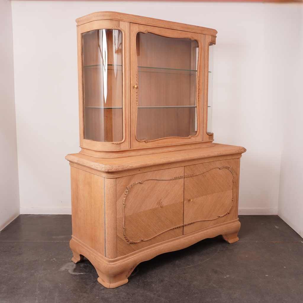 Meuble vitrine bois aérogommé