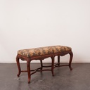 Banquette en bois sculpté/tissu