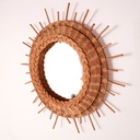 Miroir en rotin vintage